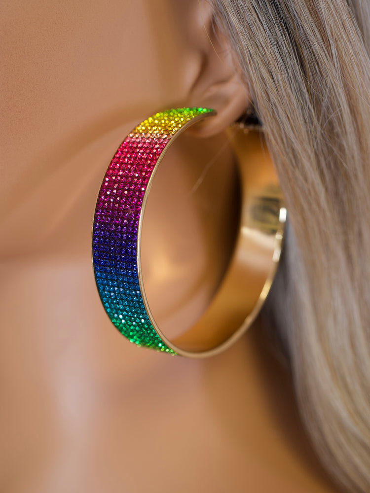 Rainbow Radiance Oversized Hoops JW202