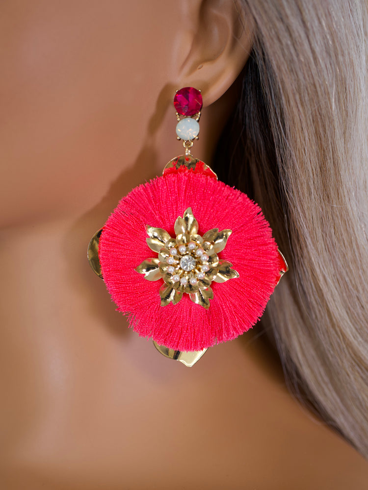 Scarlet Sunburst Earrings JW228