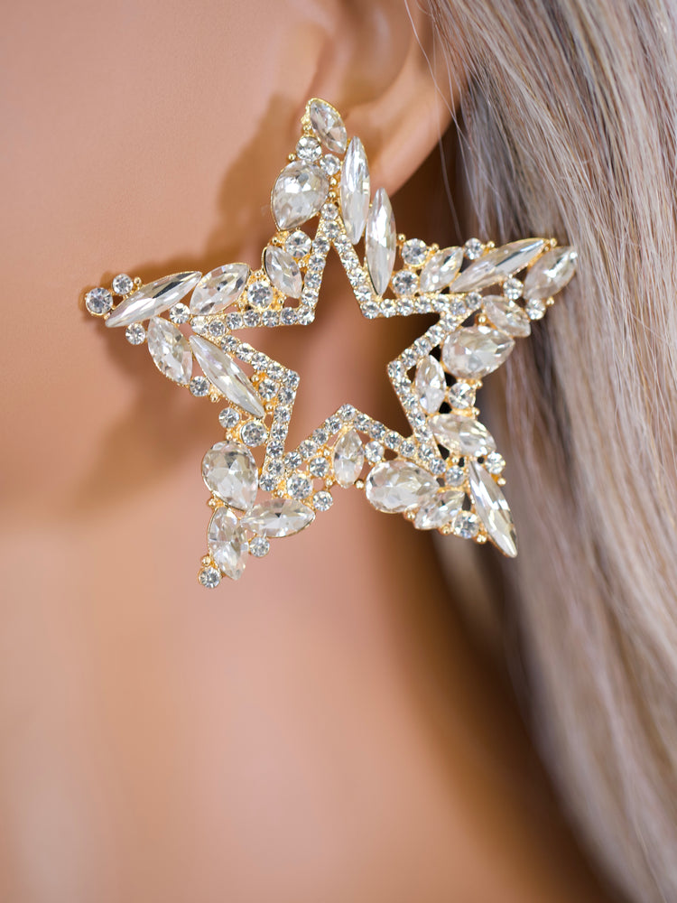 Gold Starlight Sparkle Earrings JW330
