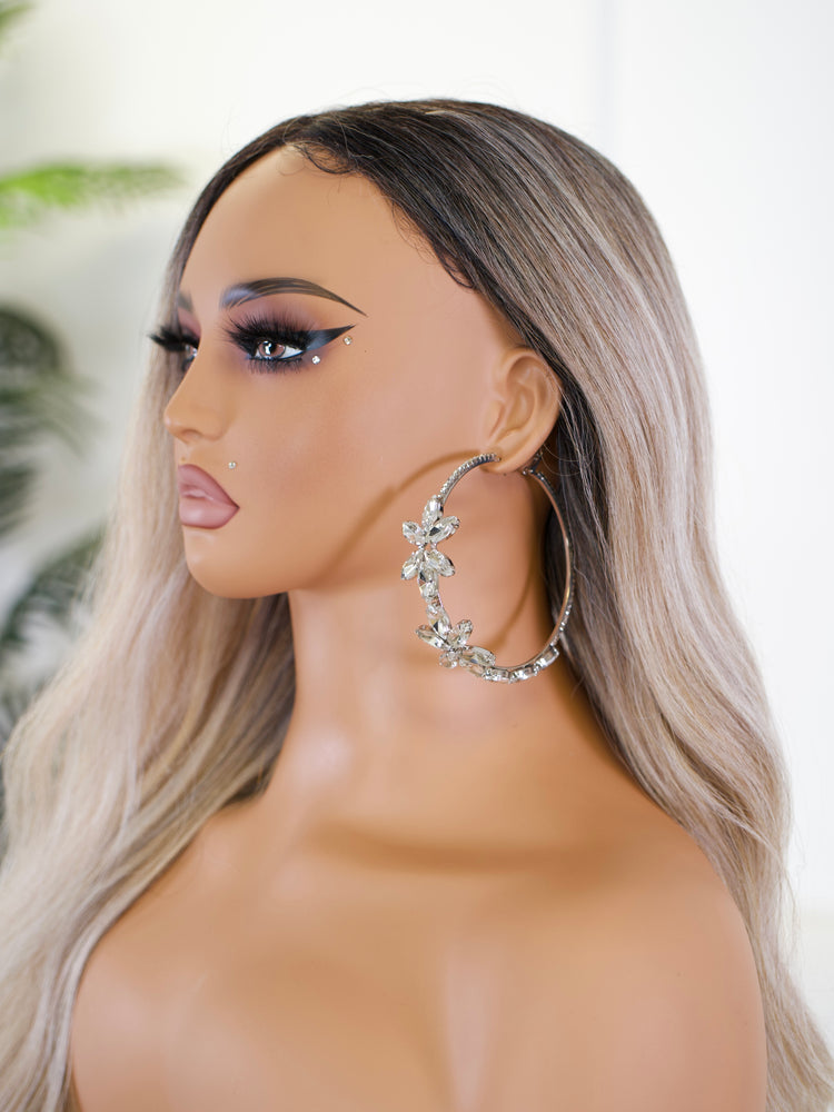 Crystal Bloom Hoops JW412
