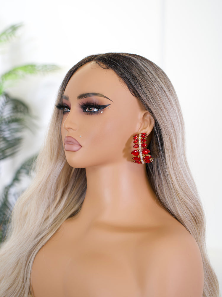 Ruby Luxe Cluster Earrings JW196