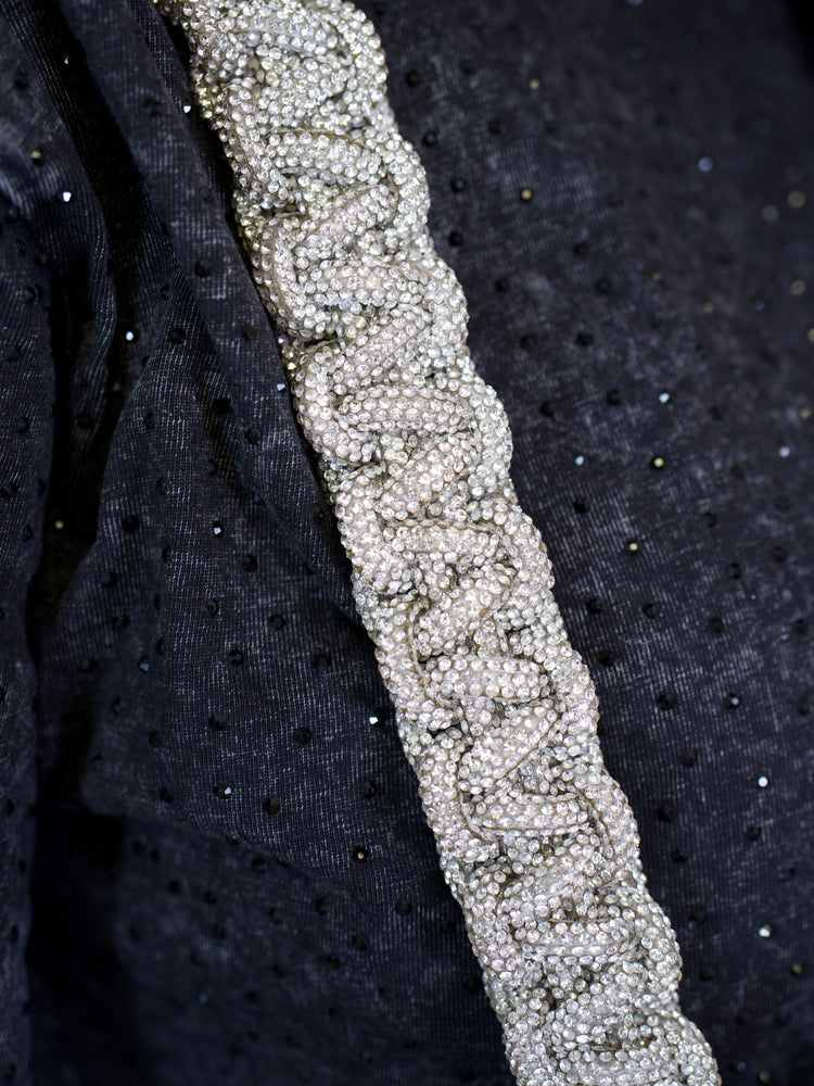 Rhinestone Purse Strap (Silver)