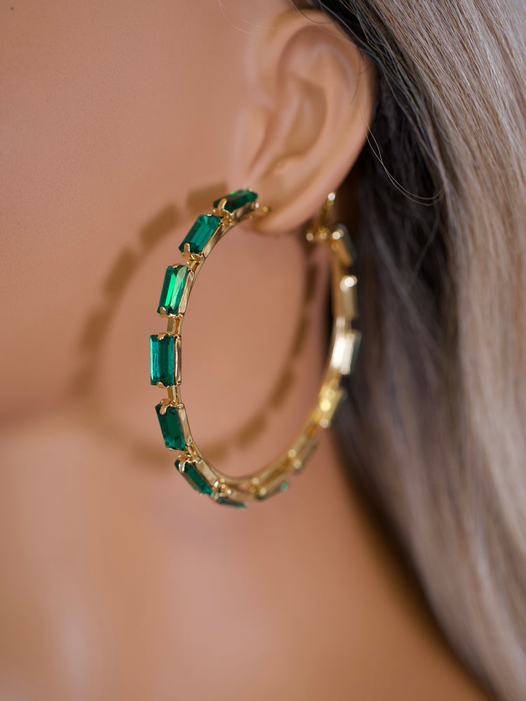 Emerald Luxe Hoops JW191