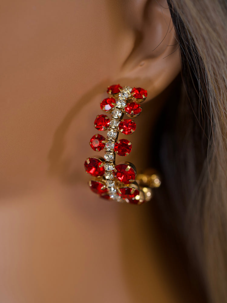Ruby Cascade Ear Climber EarringsJW230