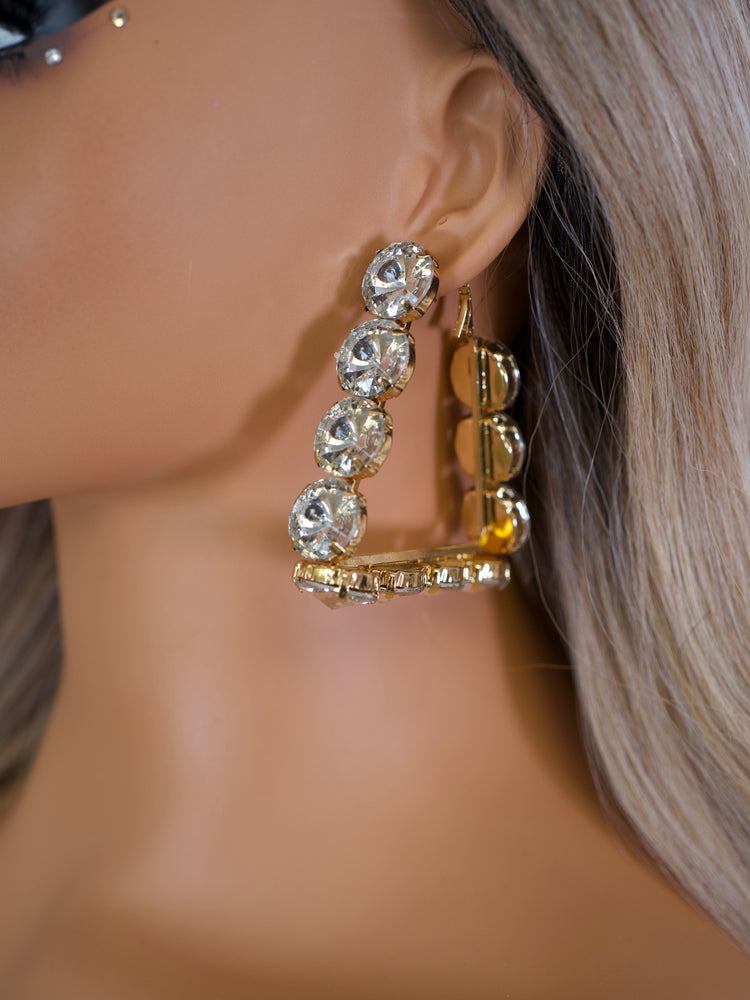 Crystal Illusion Frame EarringsJW238