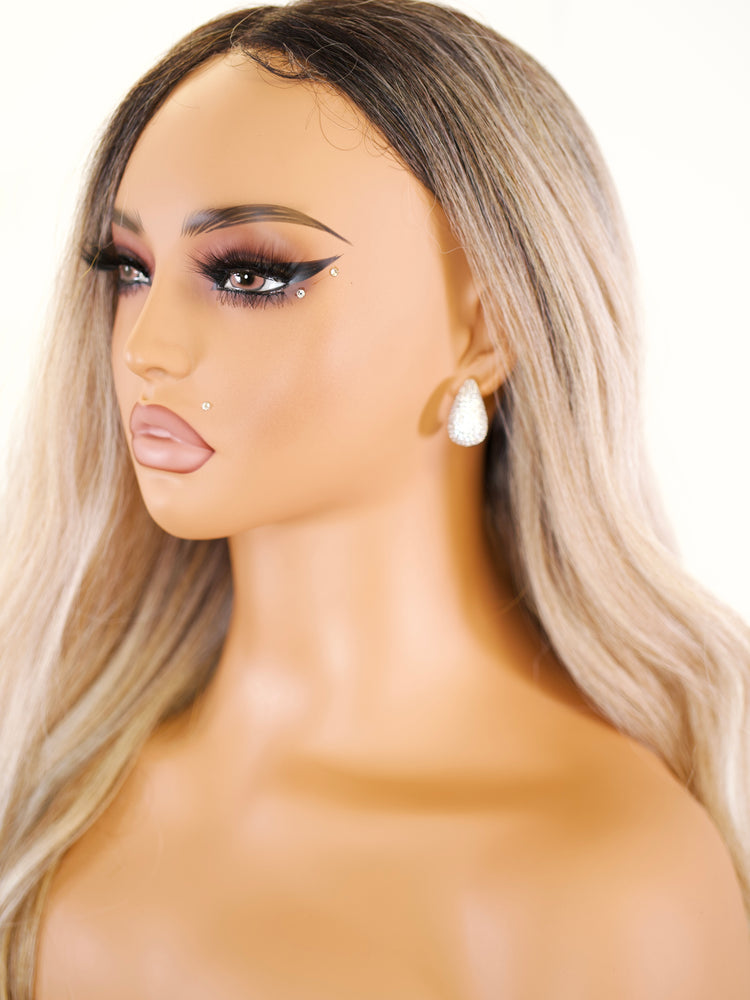 Silver TearDrop Sparkle Earrings JW430