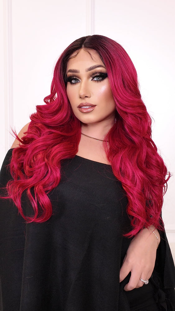 Ashley Lace Front Wig (Hot Pink) *