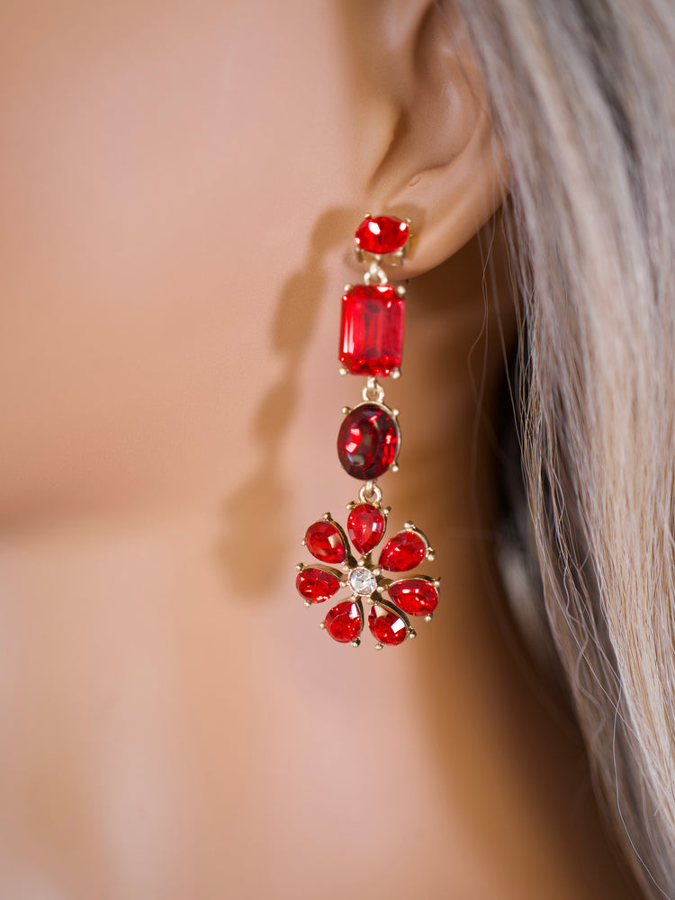 Ruby Elegance Drop Earrings JW424