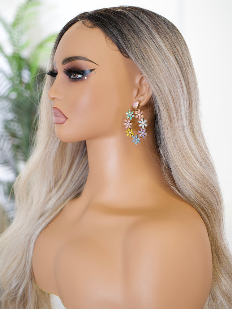 Floral Burst Hoop Earrings JW222