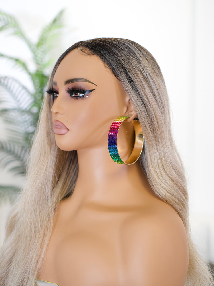 Rainbow Radiance Oversized Hoops JW202