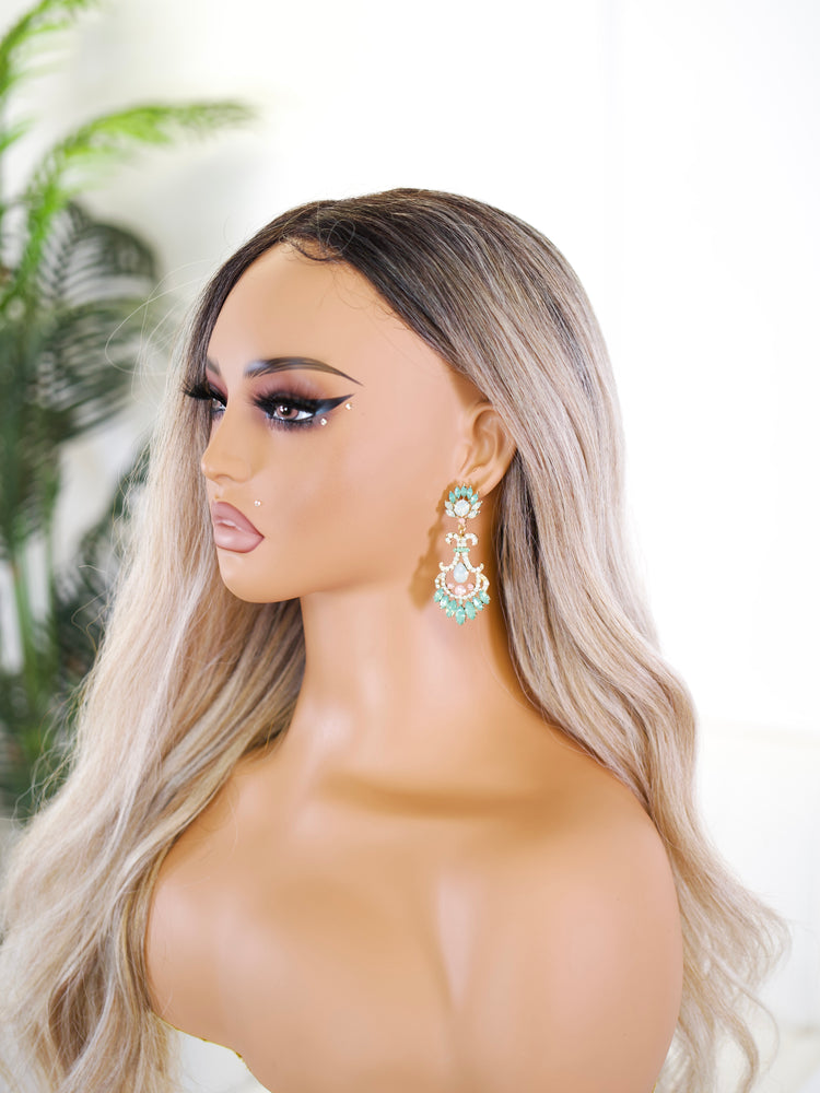 Turquoise Elegance Chandelier Earrings JW335