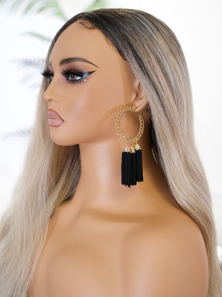 Golden Tassel Chic Hoops JW252