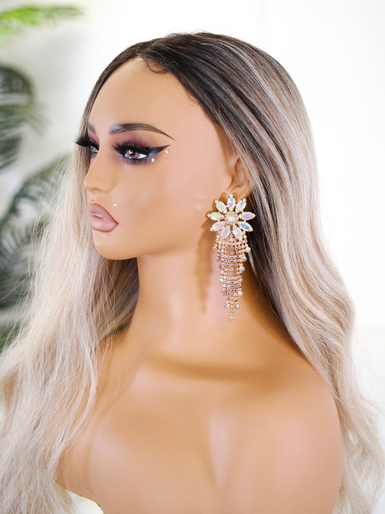 Gold AB Aurora Cascade Earrings JW302