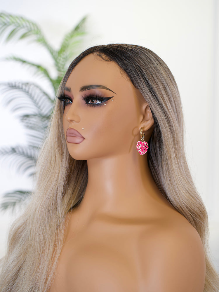 Pink Paradise Leaf Earrings JW223