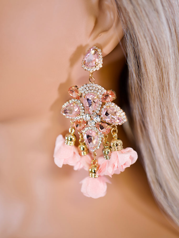 Blush Bloom Chandelier Earrings JW172