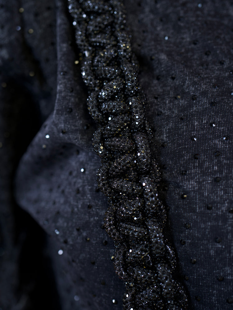 Rhinestone Purse Strap (Black)