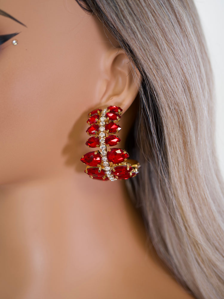 Ruby Luxe Cluster Earrings JW196