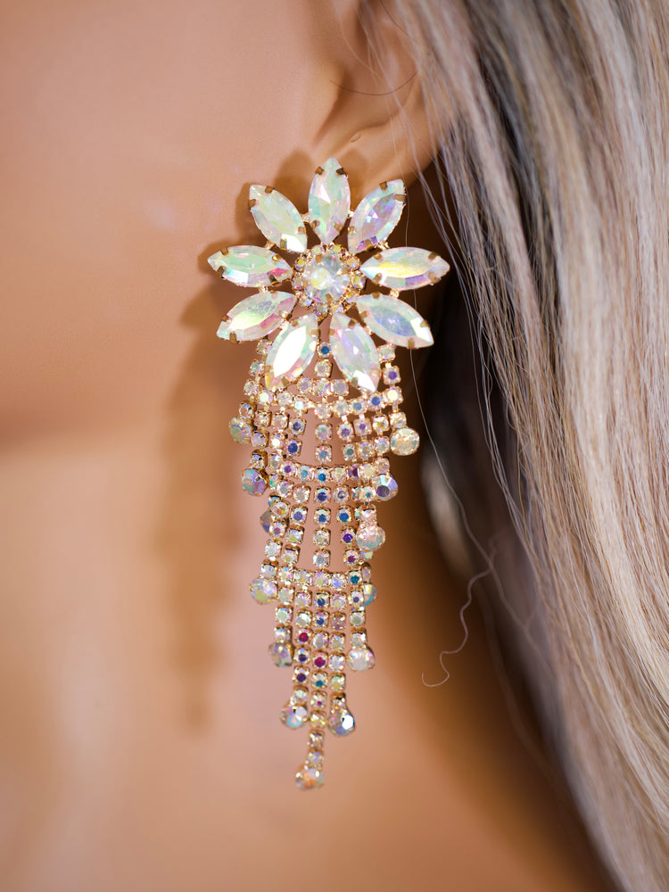 Gold AB Aurora Cascade Earrings JW302