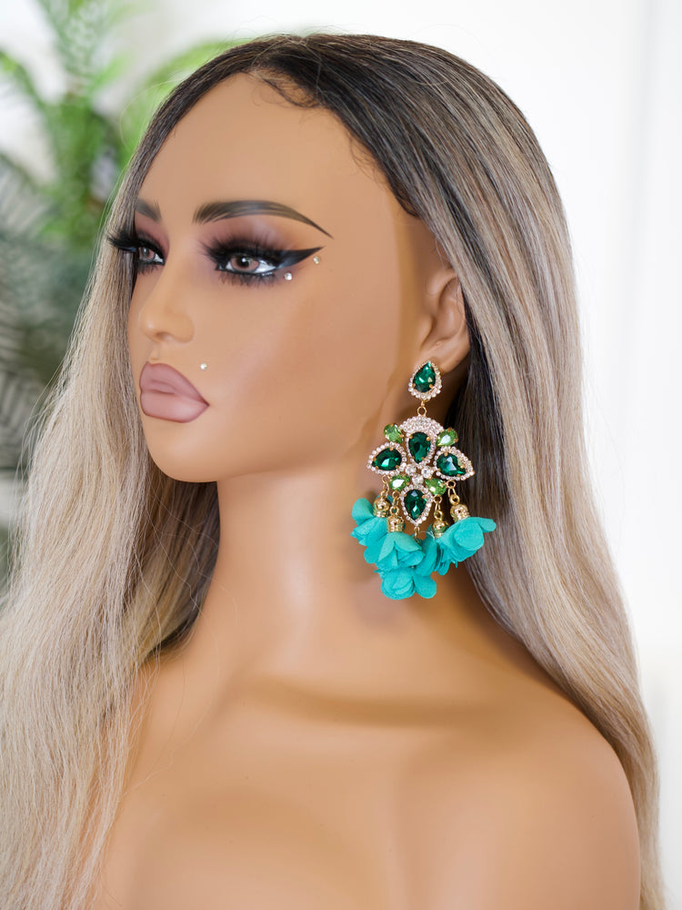 Teal Chandelier Earrings JW188