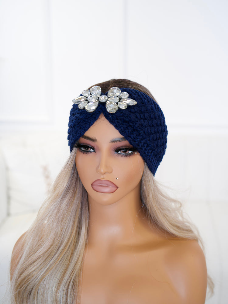 Navy Crystal Headband BB528