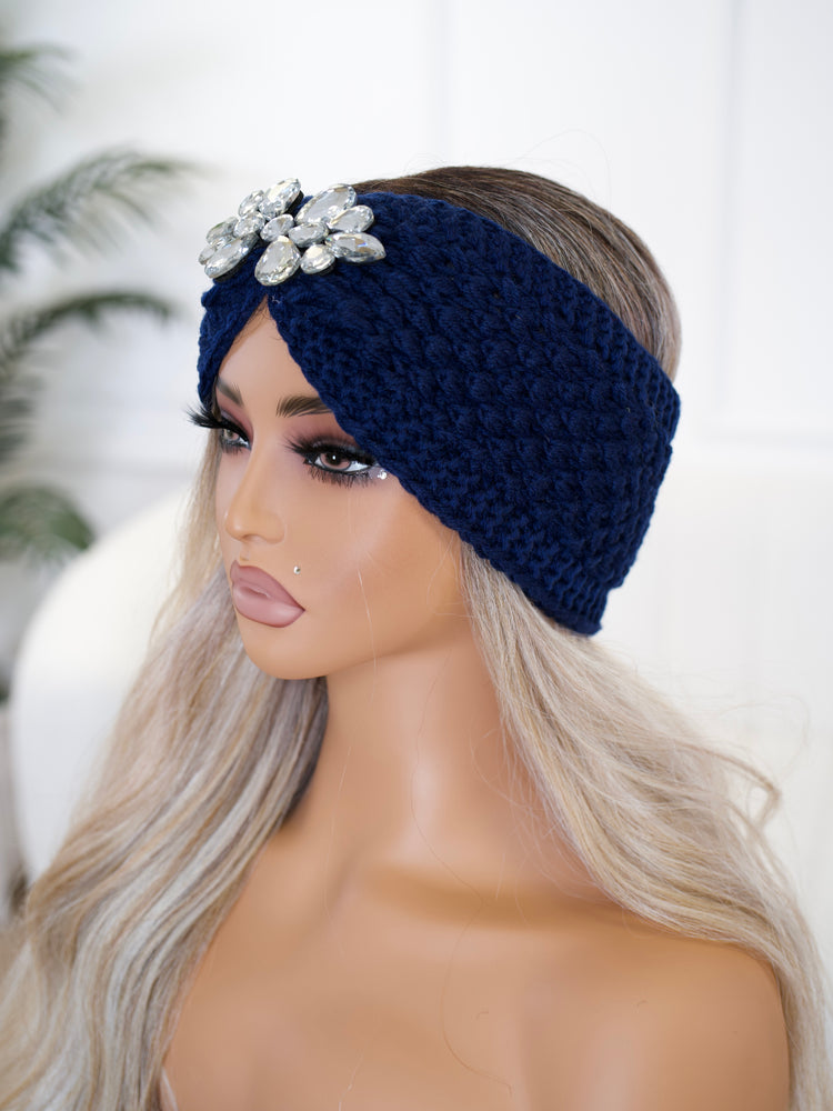 Navy Crystal Headband BB528
