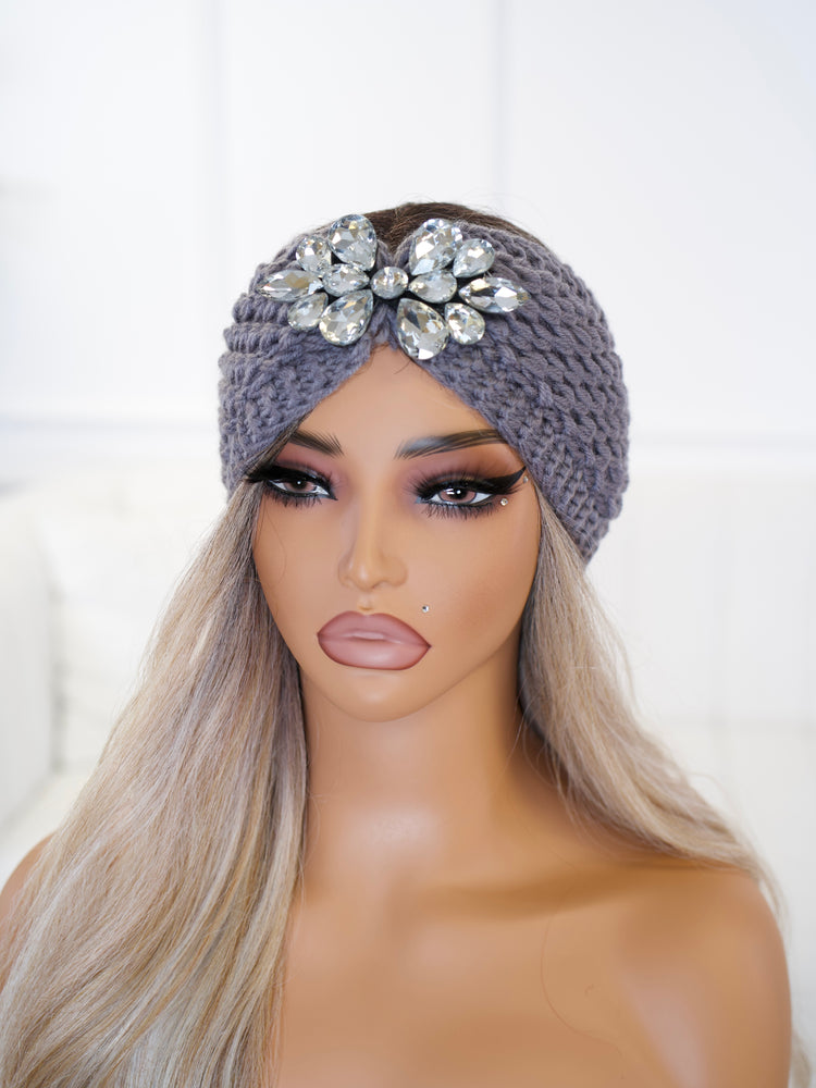 Grey Crystal Headband BB530