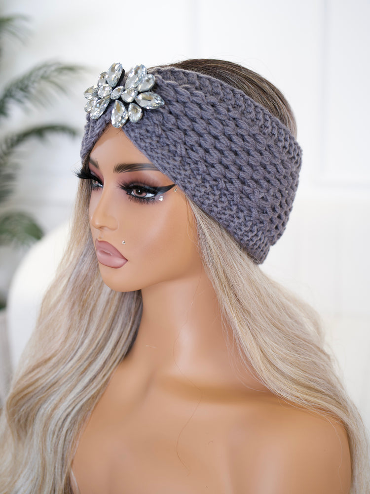 Grey Crystal Headband BB530