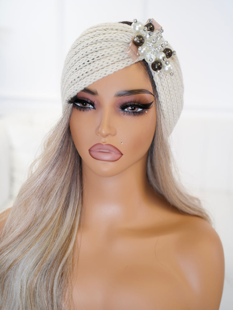 Beige Pearly Headband BB577