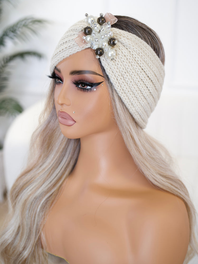 Beige Pearly Headband BB577
