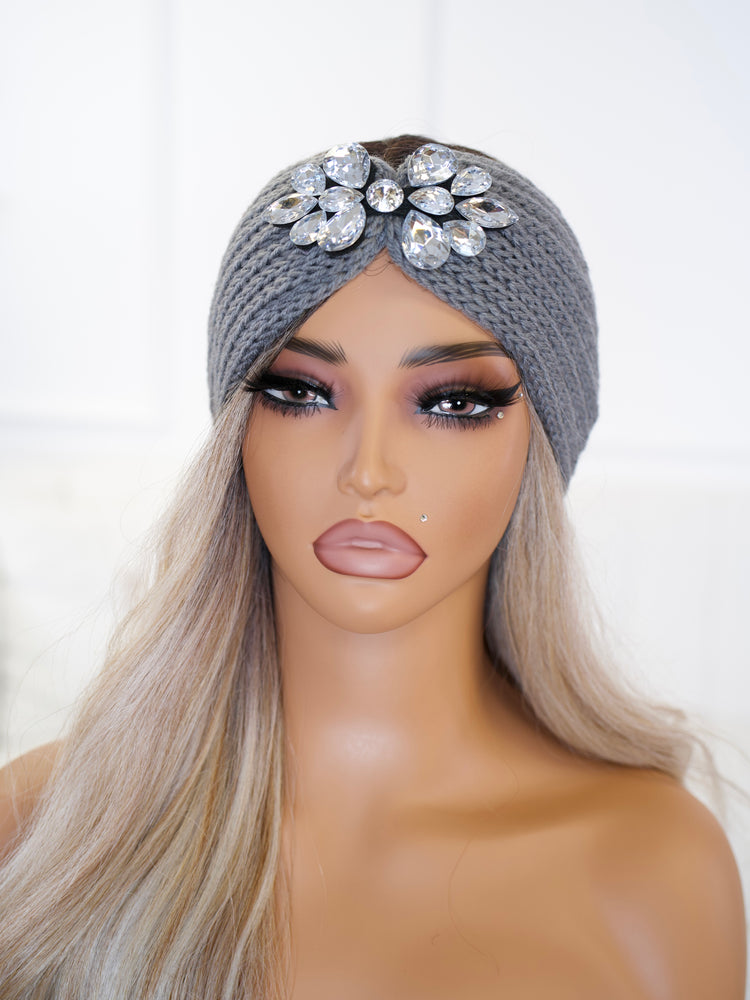 Grey Crystal Headband BB707