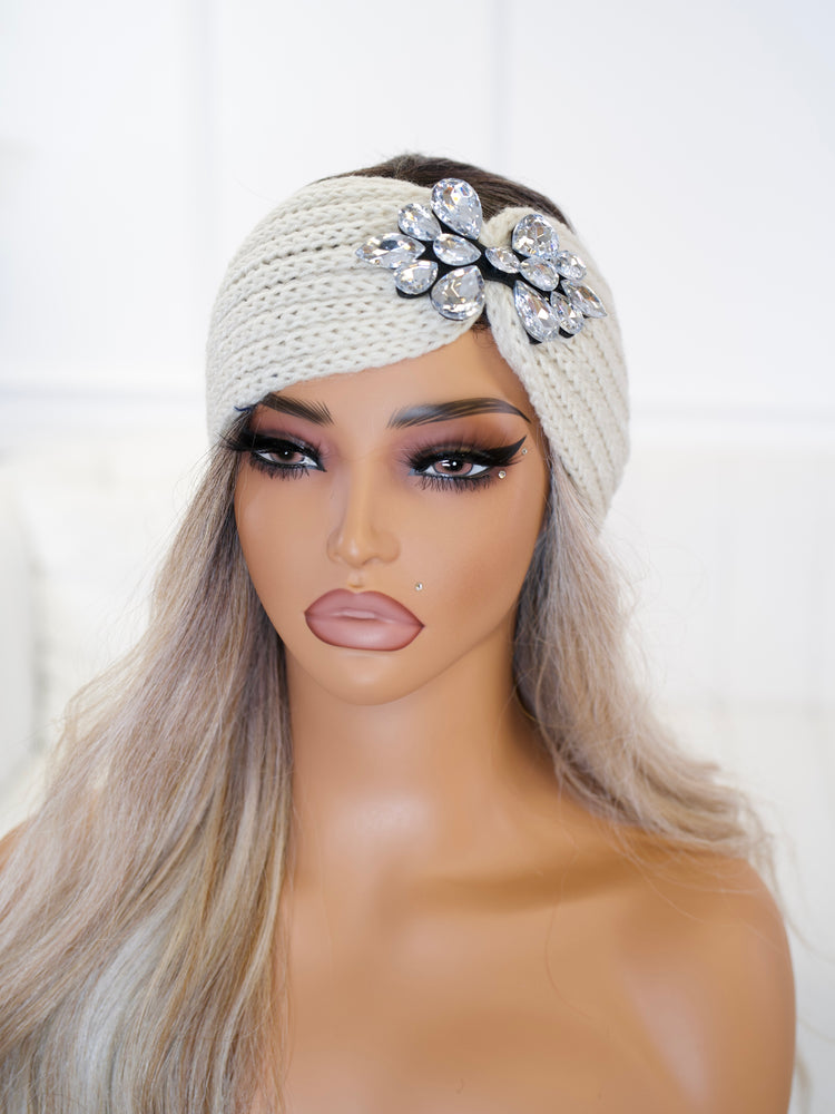 Off White Crystal Headband BB710