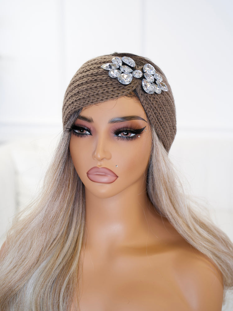 Tan Crystal Headband BB712