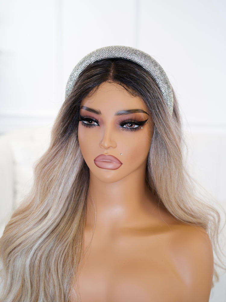 Silver Crystal Headband BB719