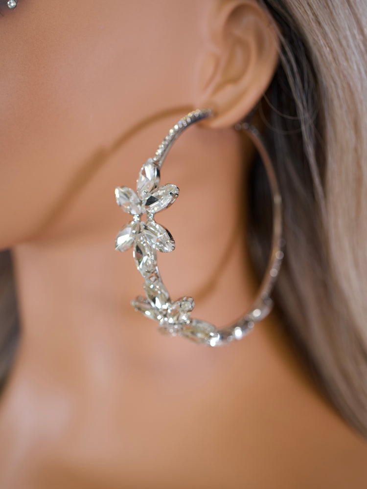 Crystal Bloom Hoops JW412