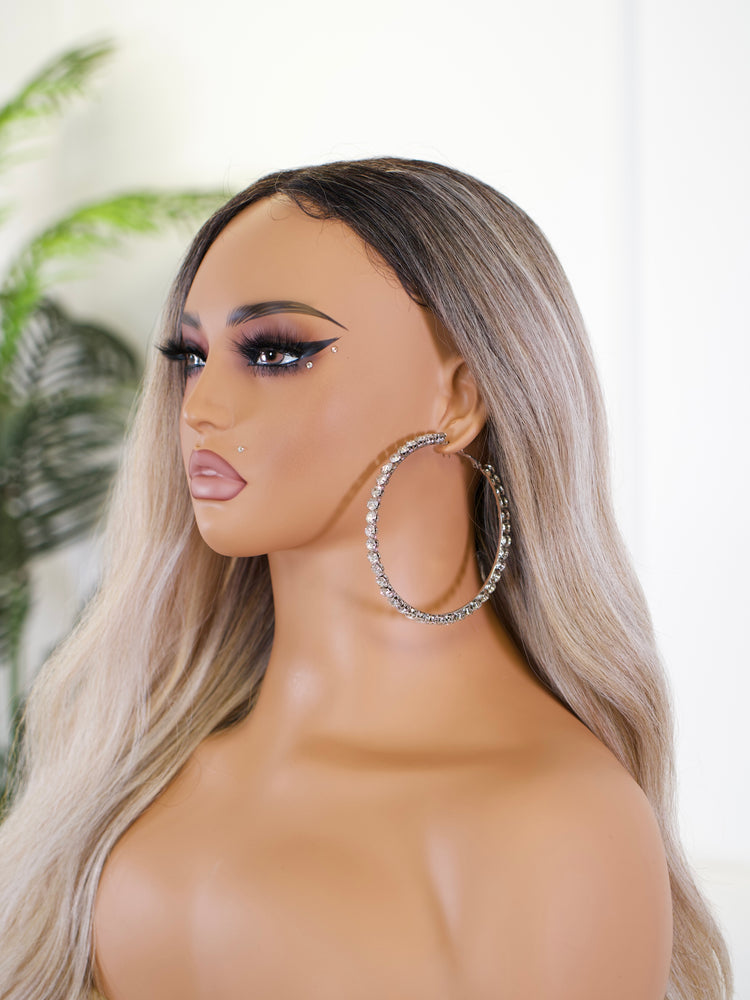 Crystal Halo Hoop Earrings JW411