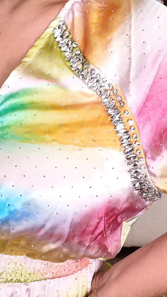 Sweetie All Over Rhinestone Romper (Blues) CL527