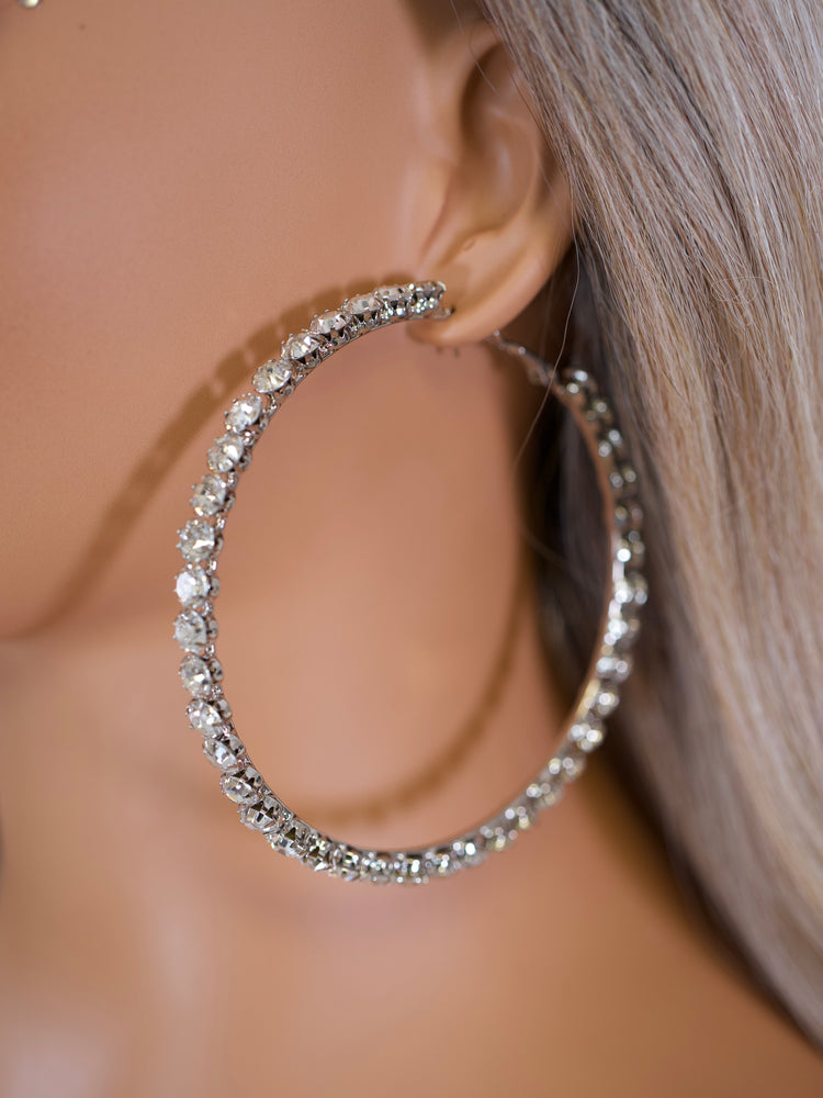Crystal Halo Hoop Earrings JW411