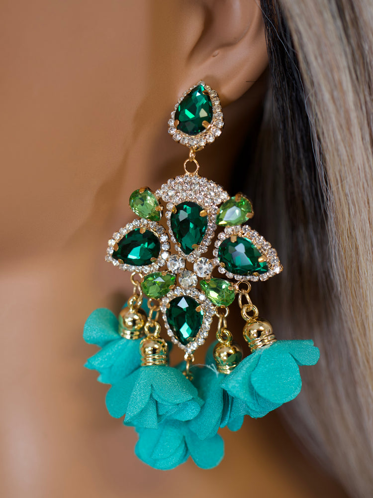 Teal Chandelier Earrings JW188