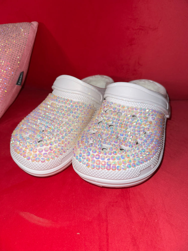 White Furry Crystal Shoes