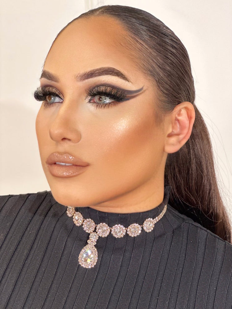 Crystal Tear Drop Choker (Gold) JW30