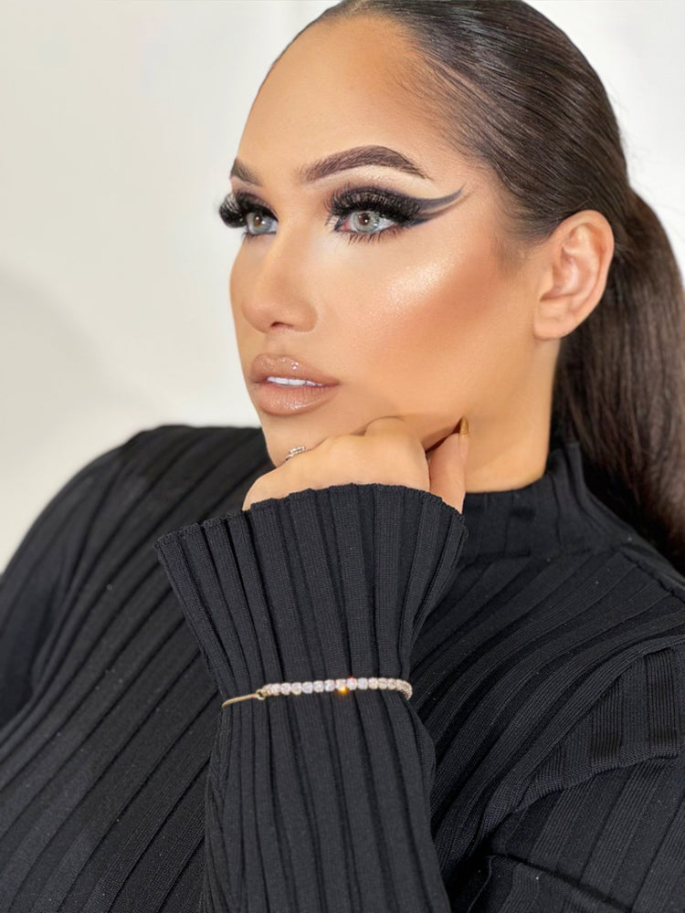 Cubic Zirconia (Gold) Drawstring Bracelet JW37