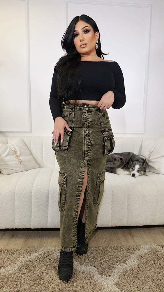 Positions Green Wash Skirt CL435