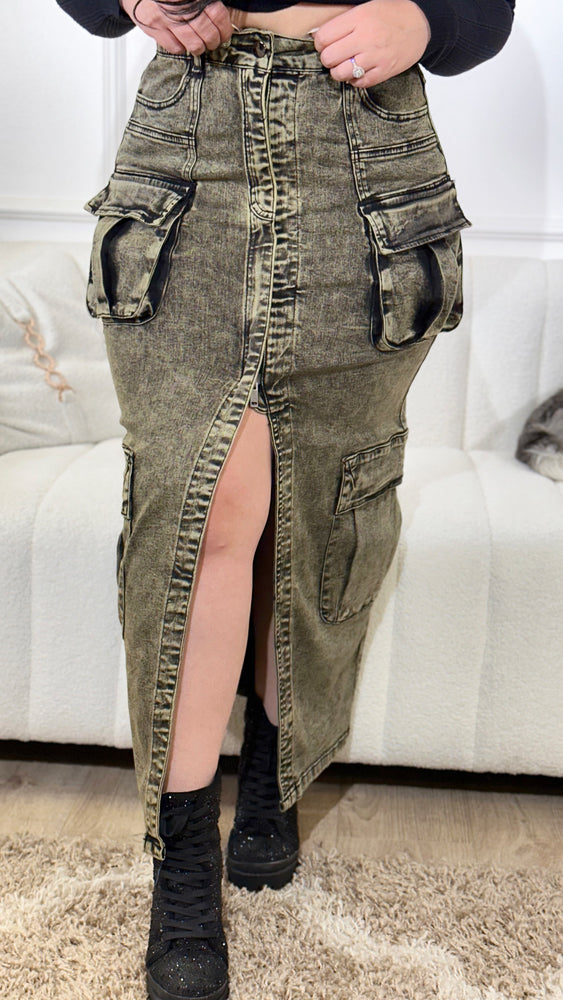 Positions Green Wash Skirt CL435