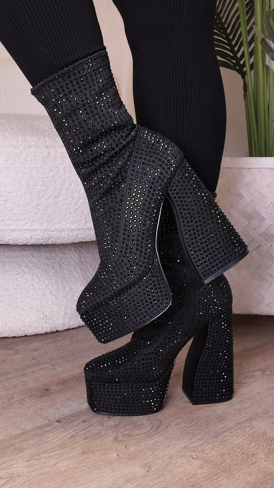 Crystal Black Boots SH23
