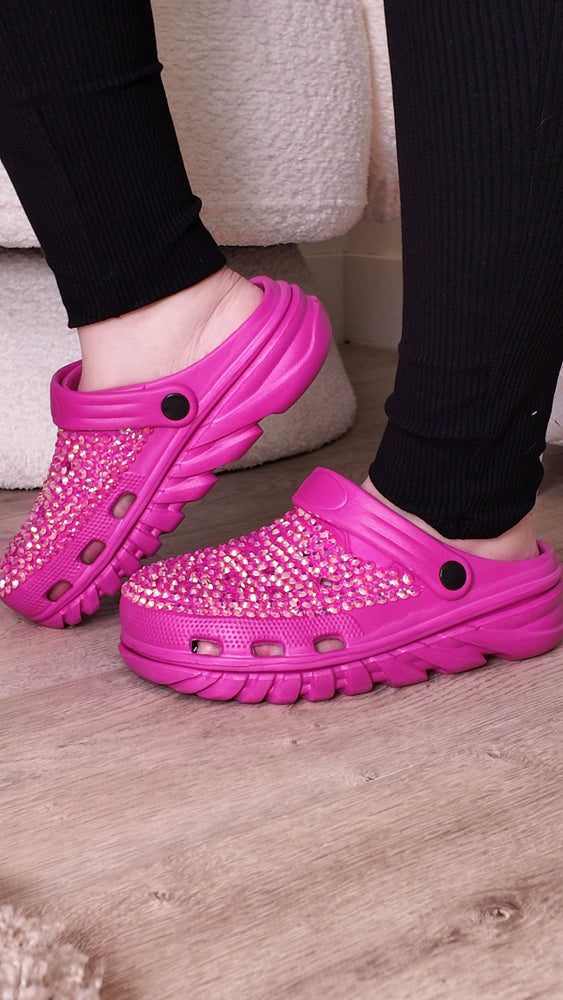 Hot Pink Crystal Shoes SH44