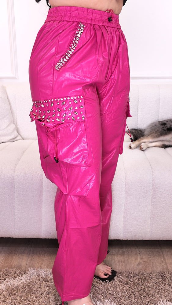 Pink Crystal Cargo Pants CL463