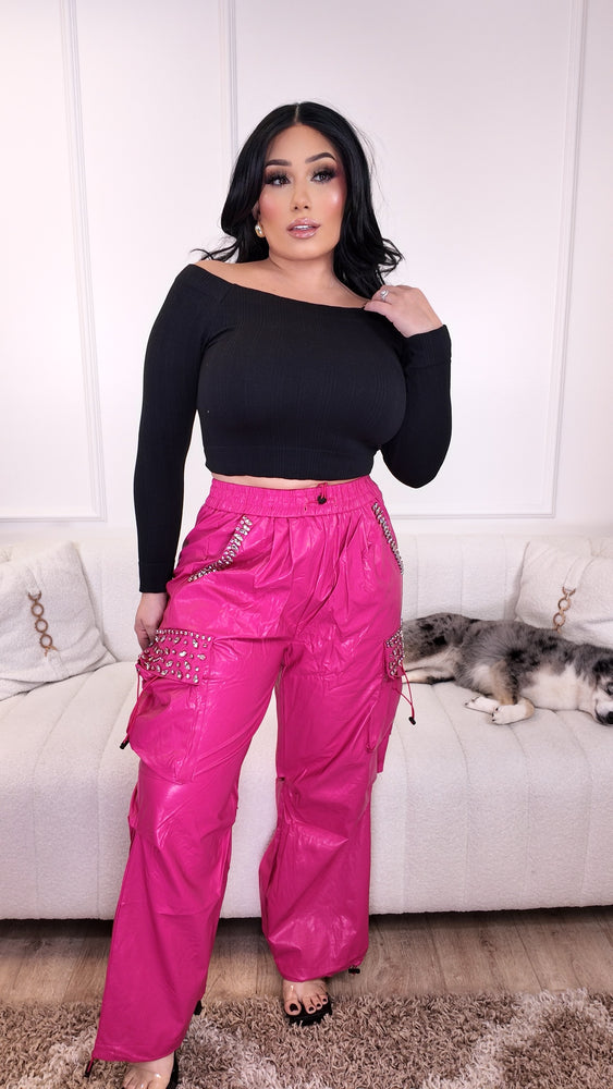 Pink Crystal Cargo Pants CL463