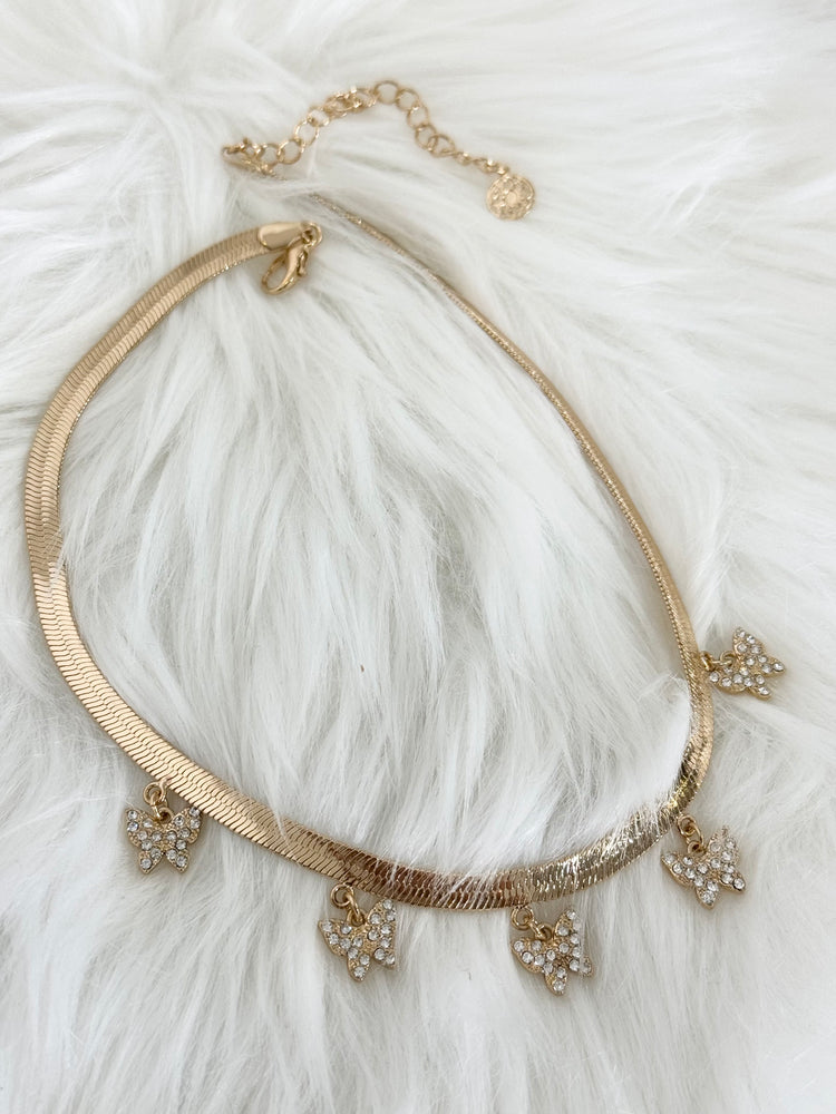 Sparkly Butterfly Choker JW49