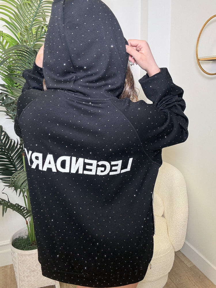 Legendary Oversized Black Crystal Jacket CL952