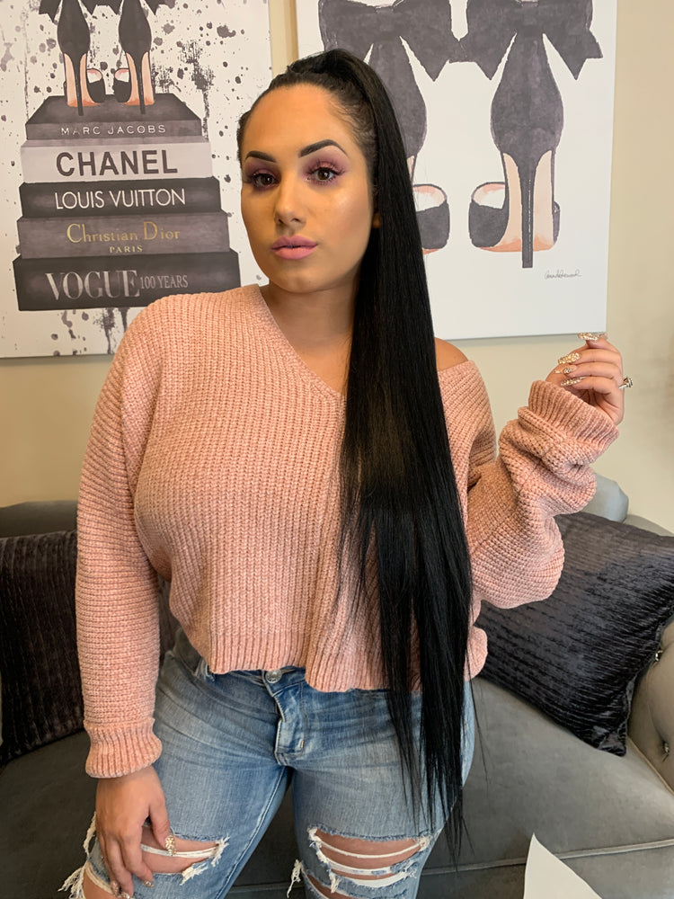 Ponytail Straight Super Long Black PT9 (1pc)